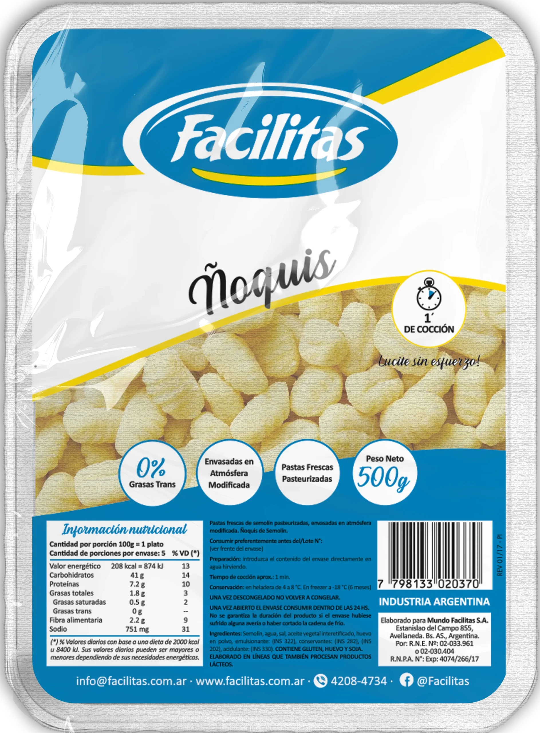 Ñoquis x 500 g