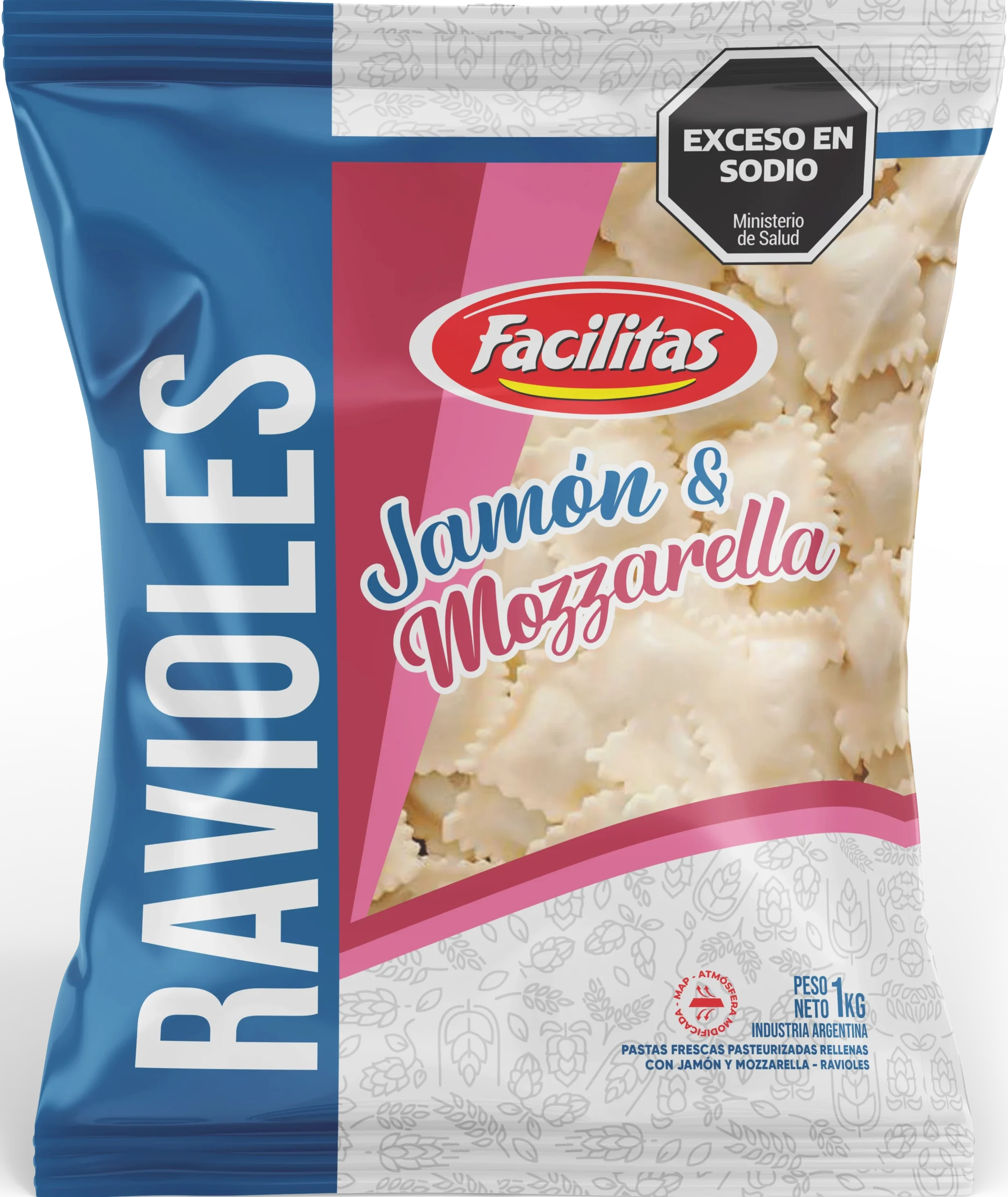 Ravioles Jamon y Mozzarella x 1000 g